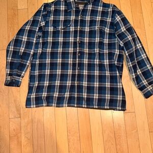Classic Navy Plaid Men's Casual Shirt
